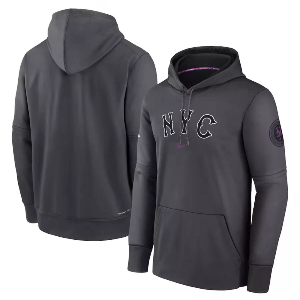 New York Mets Nike City Connect Authentic Collection Practice Hoodie Men's MLB